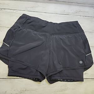 Athleta Ready Set Go Shorts 2 In 1 Run Bike Dual Double Layer XS